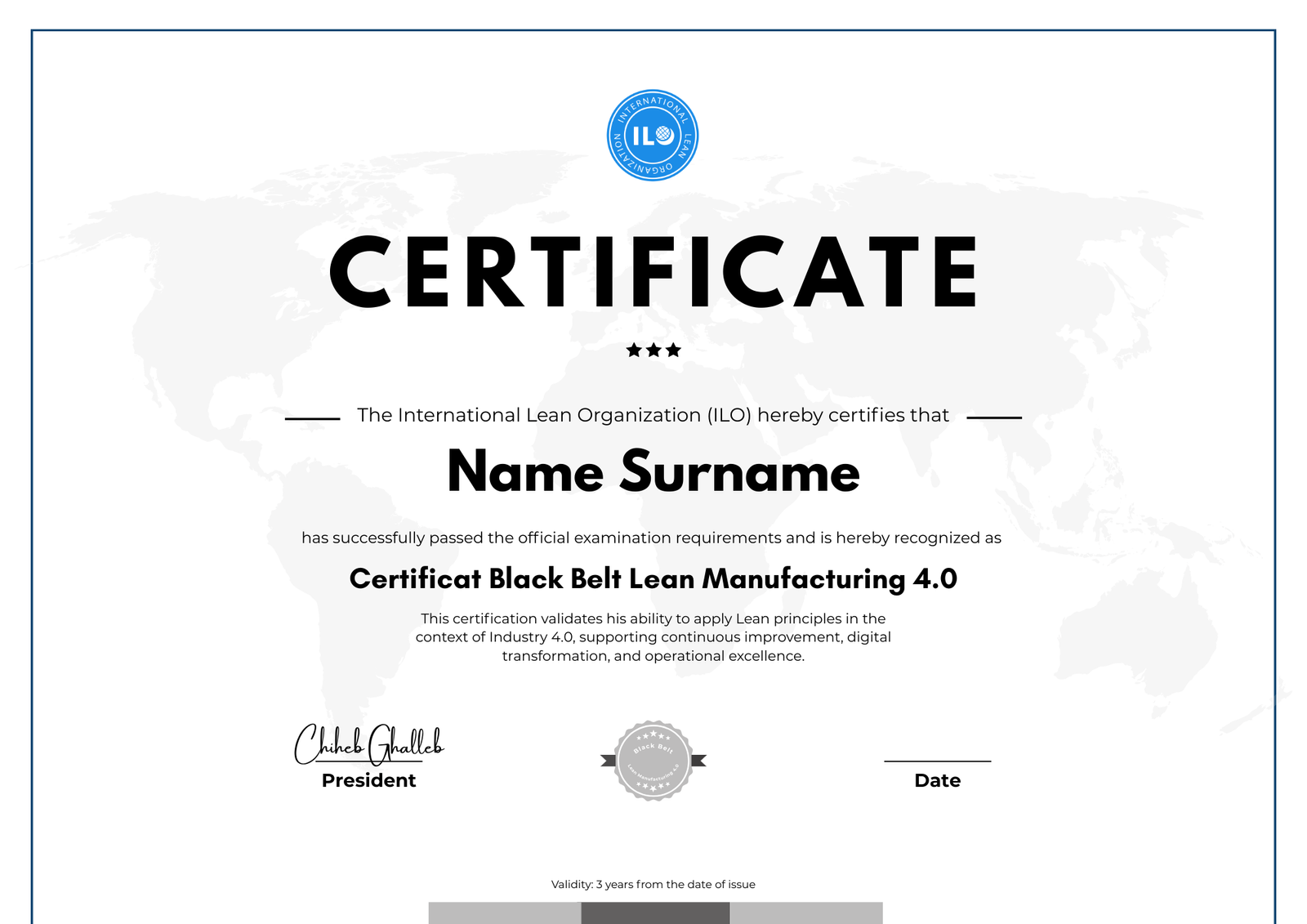 Certification Black Belt Lean Manufacturing 4.0