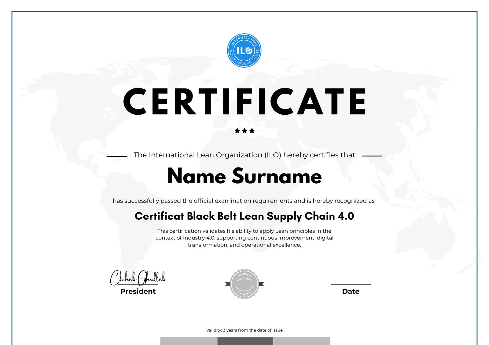 Certification Black Belt Lean Supply Chain 4.0