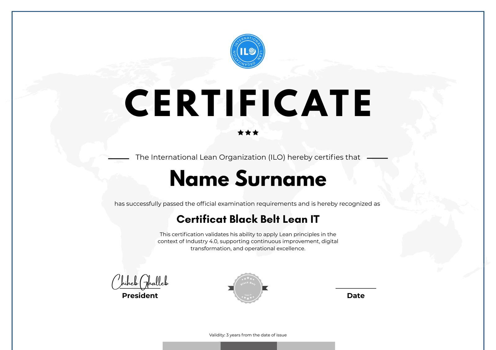 Certification Black Belt Lean Information Technology