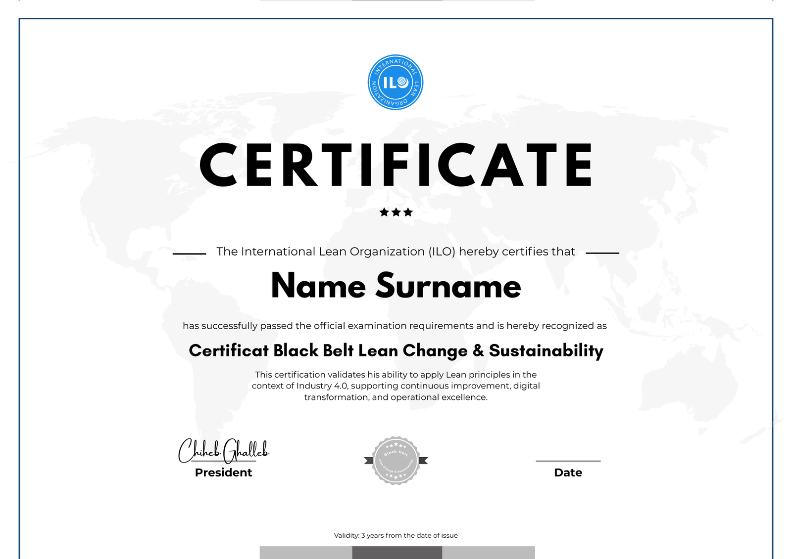 Certification Black Belt Lean Change & Sustainability
