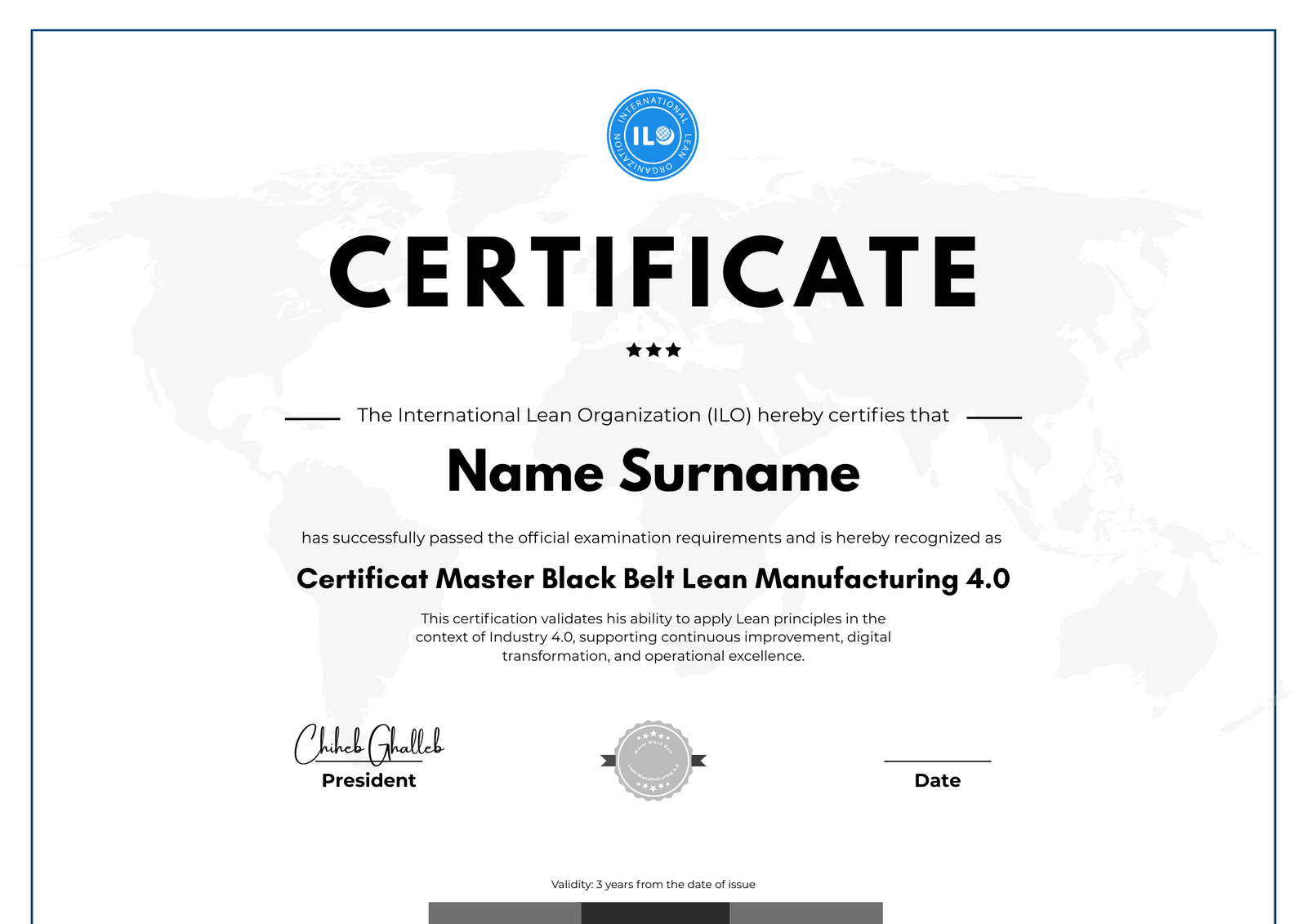 Certification Master Black Belt Lean Manufacturing