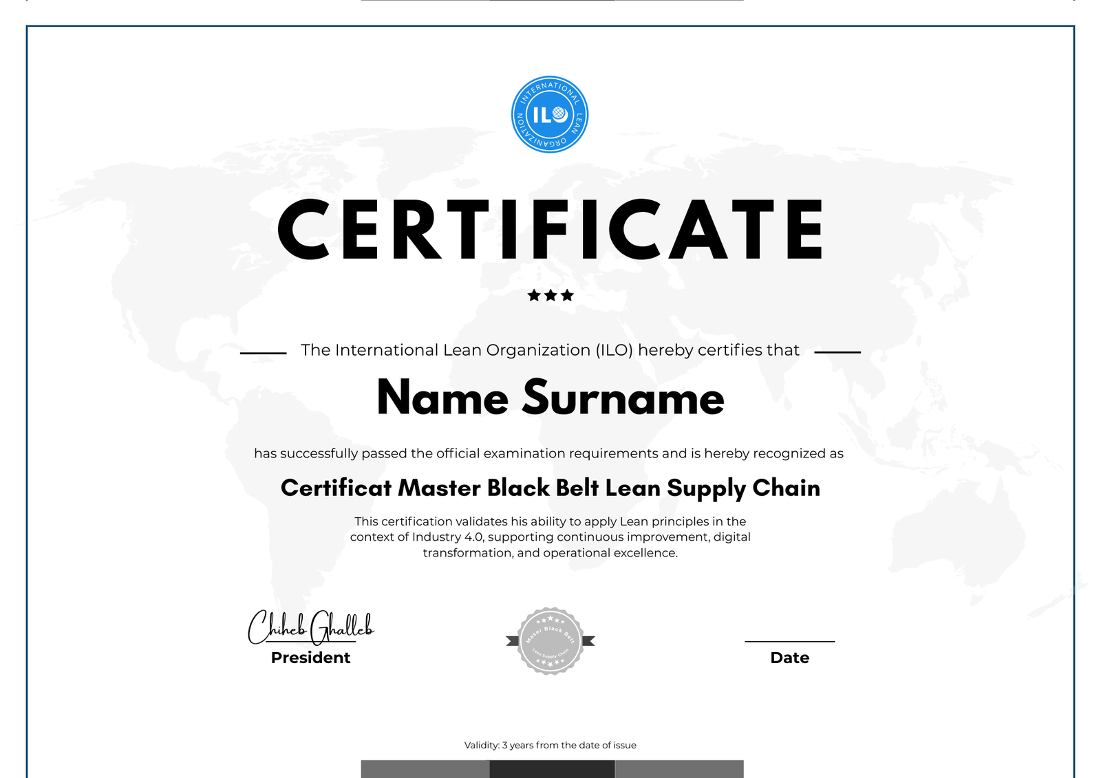 Certification Master Black Belt Lean Supply Chain 4.0